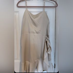 White/cream wrap dress. Super cute!